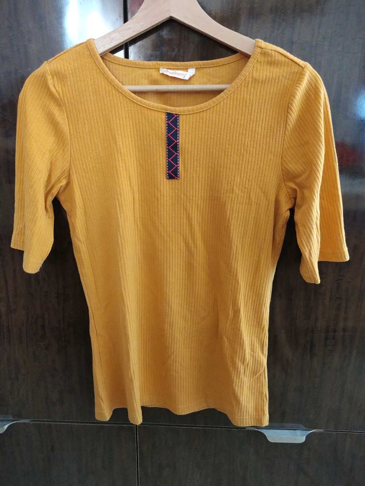 Mustard Ribbed Top