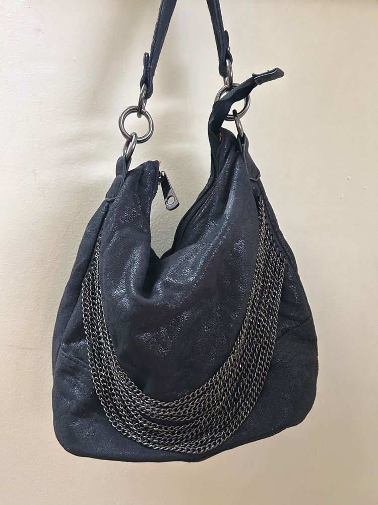 Black Chain Hobo Bag