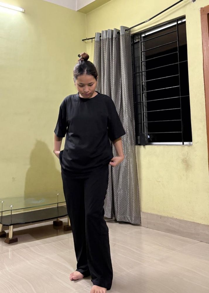 Black T-Shirt &amp; Pants Set