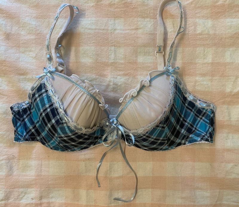 Y2k Cute Plaid Bra
