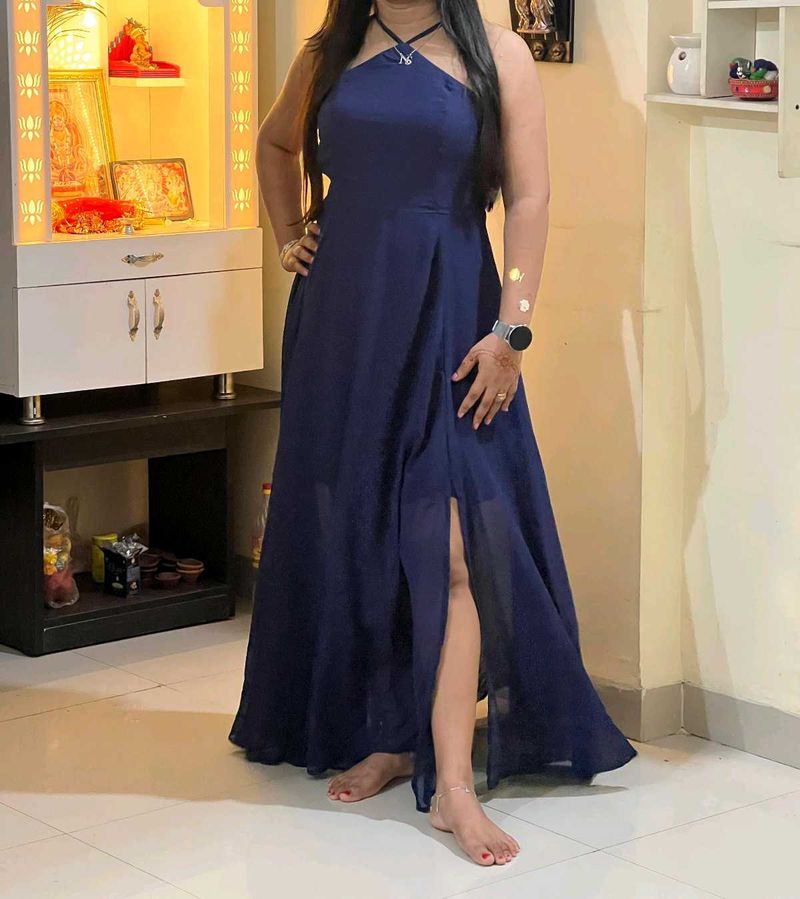 Elegant Navy Blue Maxi Dress
