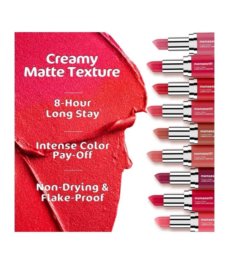 Mamaearth Creamy Matte Long Stay Lipstick Pack 2