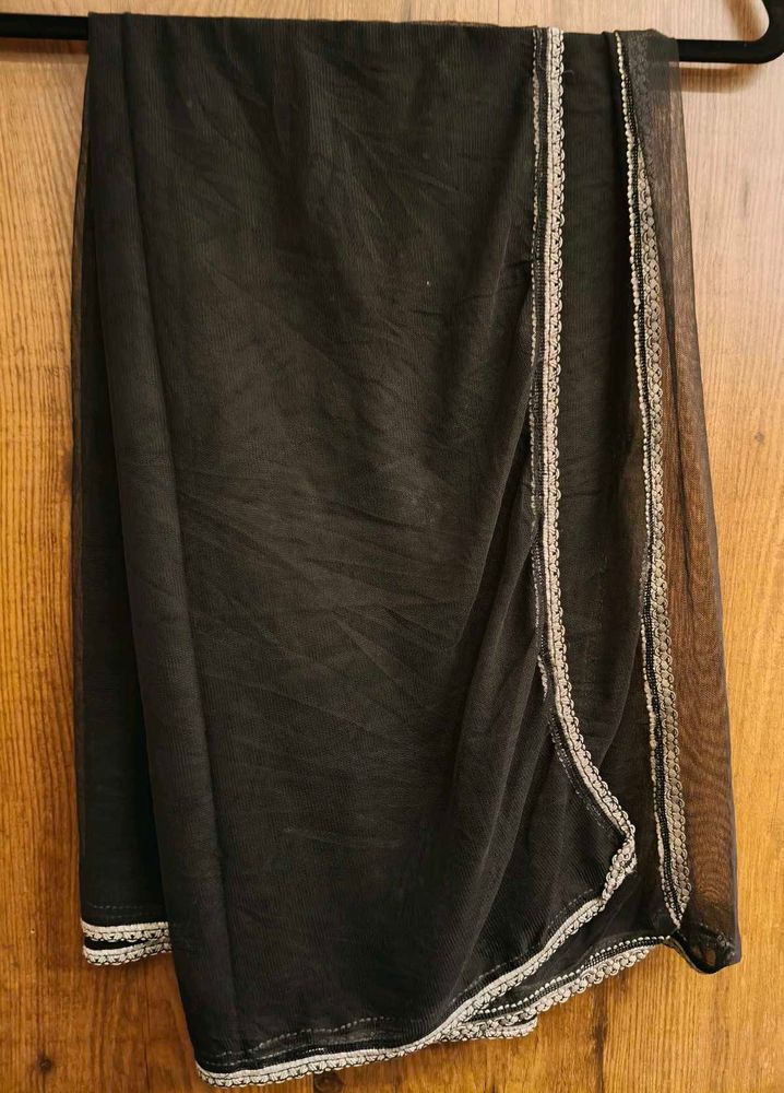 Black Net Dupatta