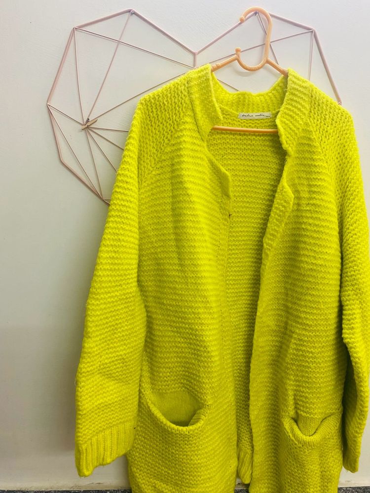 Beautiful Yellow Hand Knitted Shrug
