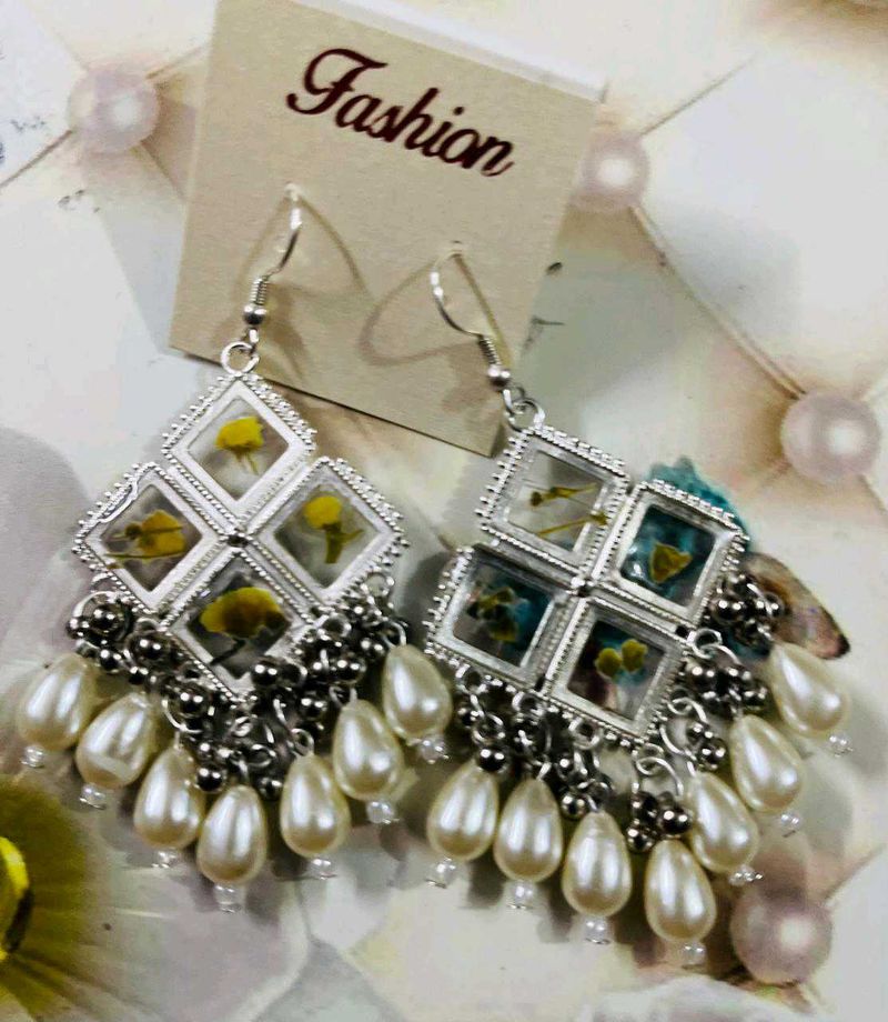 Floral Pearl Drop Earrings