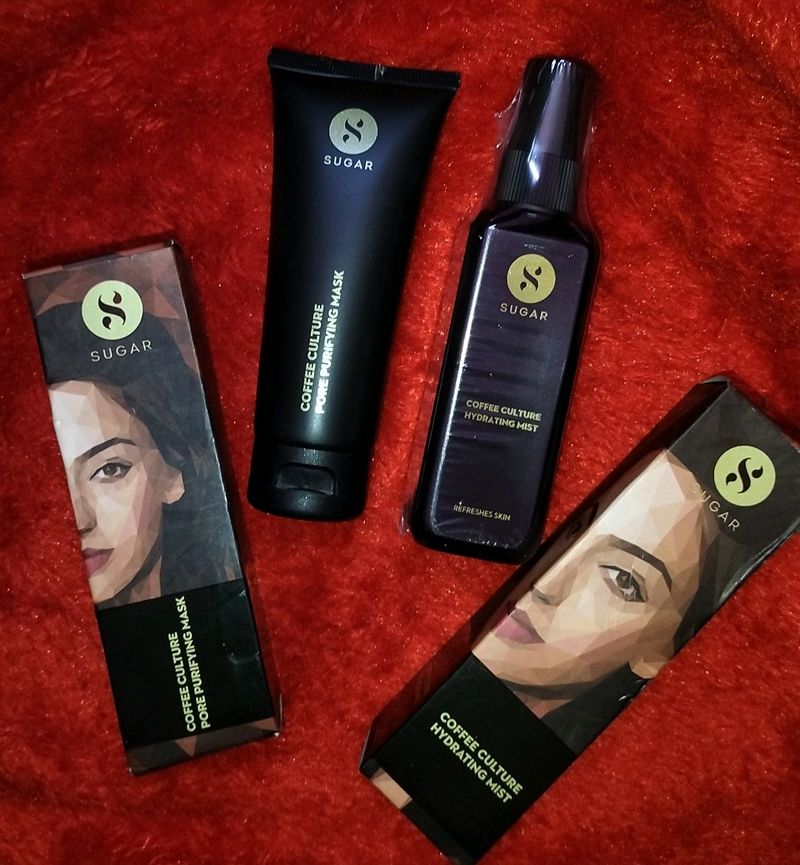 Sugar Cosmetics Coffee Culture Combo ( Pore Purifying Mask &amp; Hydrating Mist)