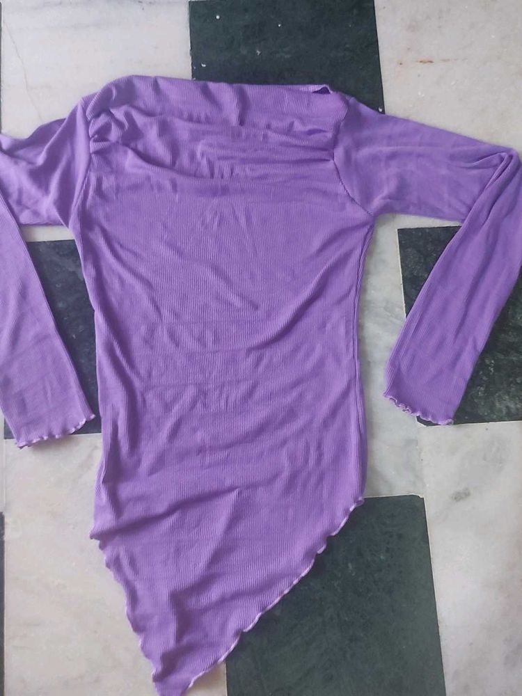 Purple and brown Long Sleeve Top