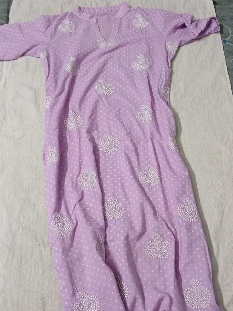 Lavender Embroidered Kurta