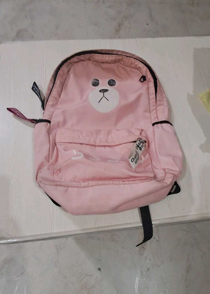 Cute Pink Bear Backpack Multipurpose