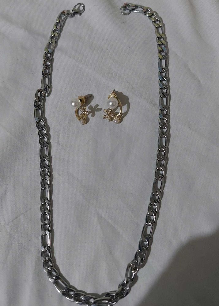 Metal Chain &amp; Earring Set
