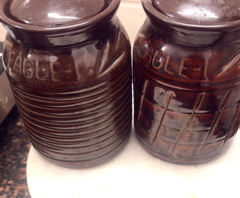 Vintage Eagle Pottery Jars