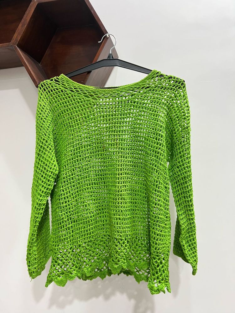 Green Crochet Top