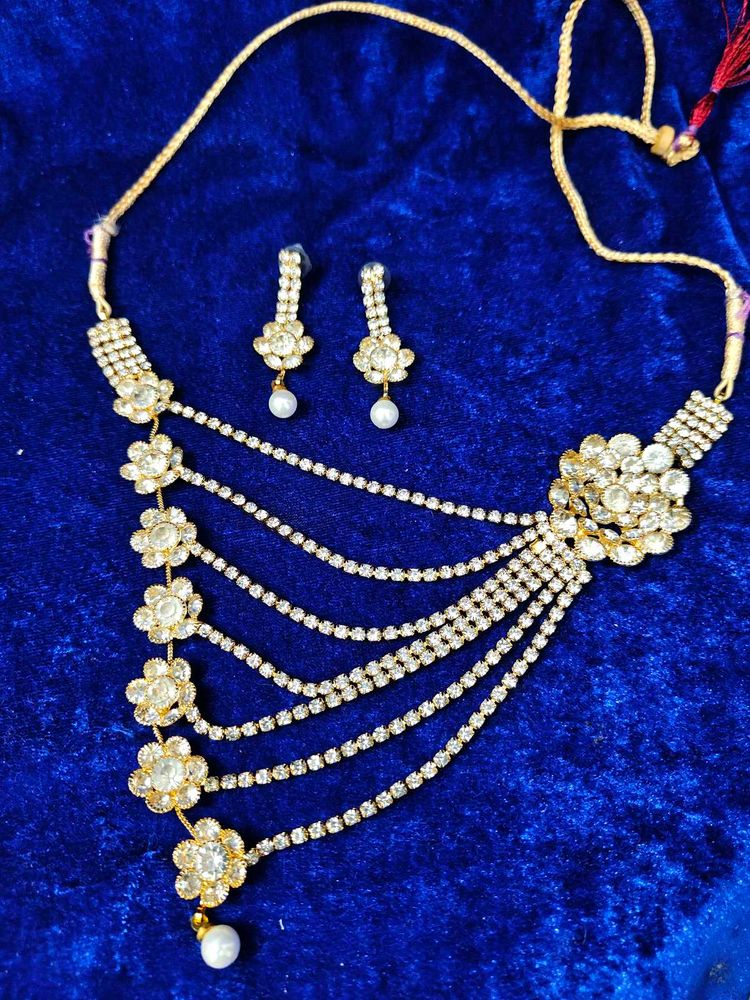 Elegant Floral Rhinestone Jewelry Set