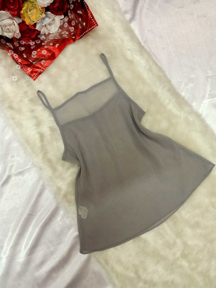 🤍Gray See-through Cami Top🤍