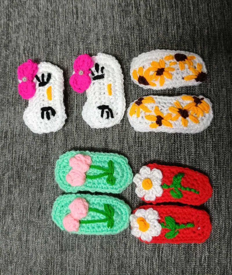 Crochet Hair Clips Set