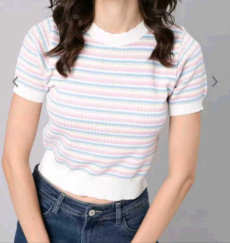 showoff horizontal stripped top