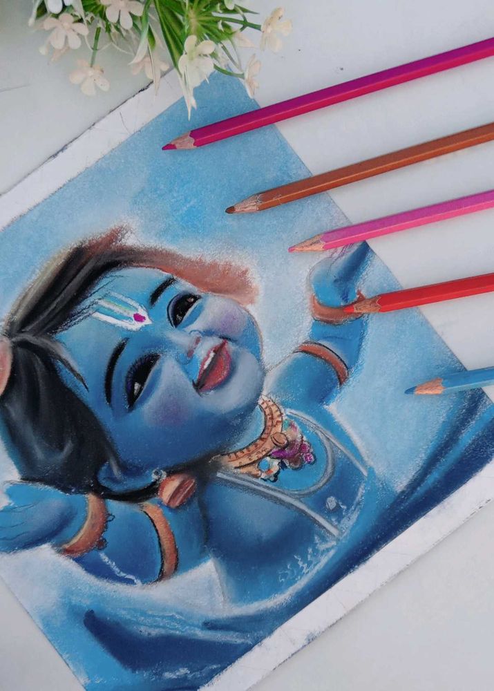 Jay Shree Krishna Painting Draw