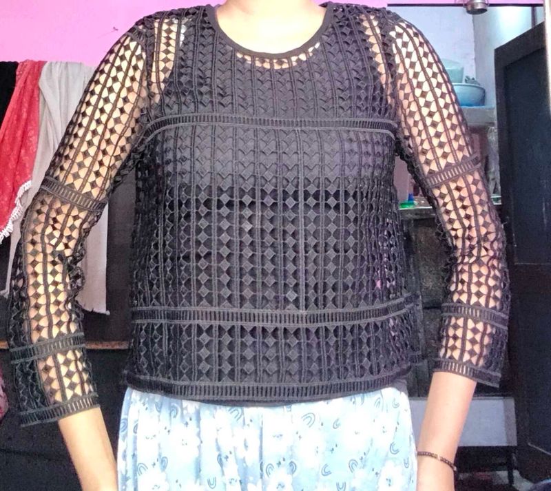 Elegant Black Lace Top