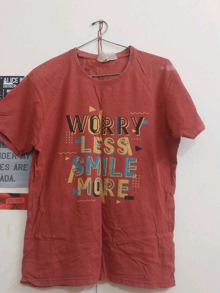 Orange Graphic Print T-shirt