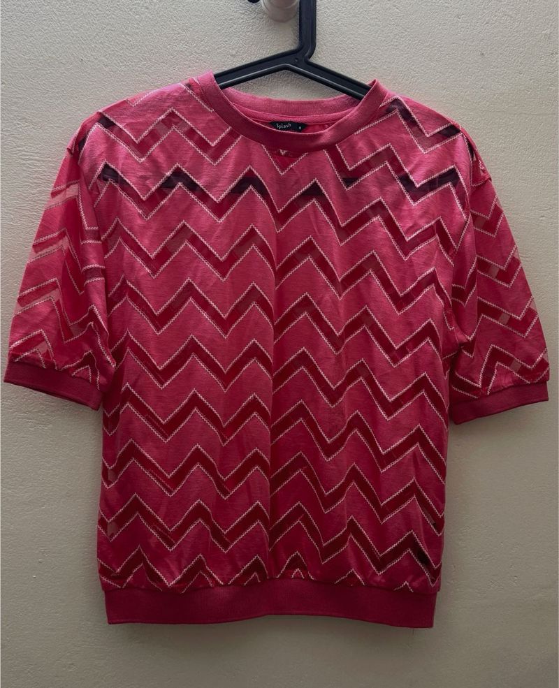Splash Pink Zig Zag Top
