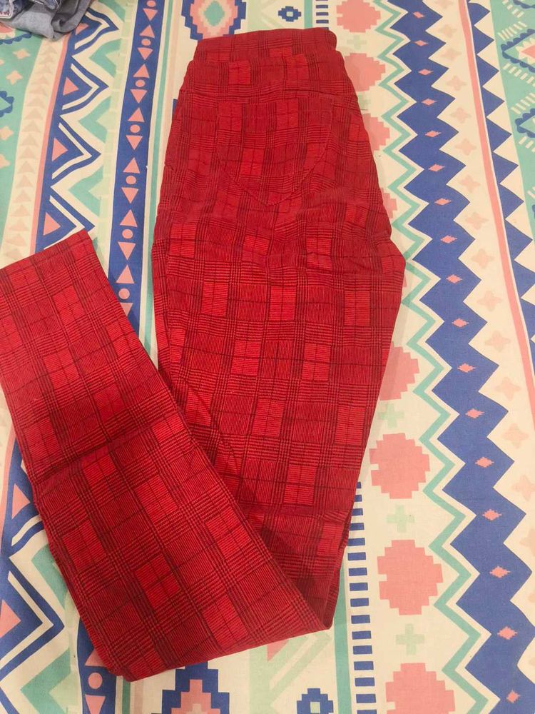 Red Plaid Leggings