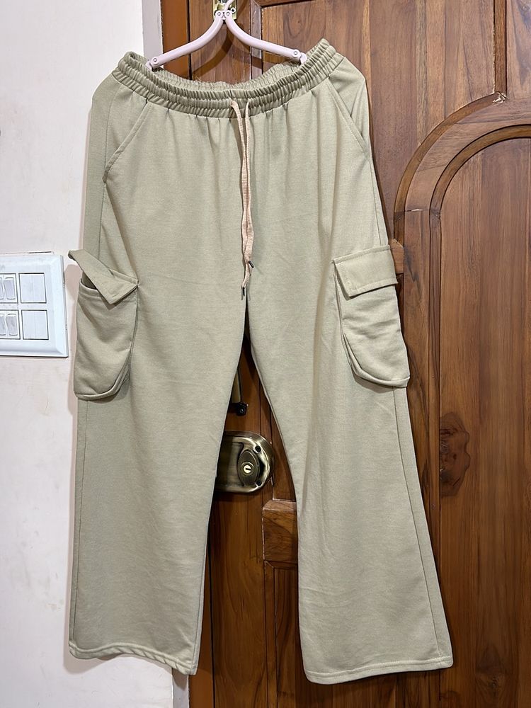 Beige Cargo Trousers