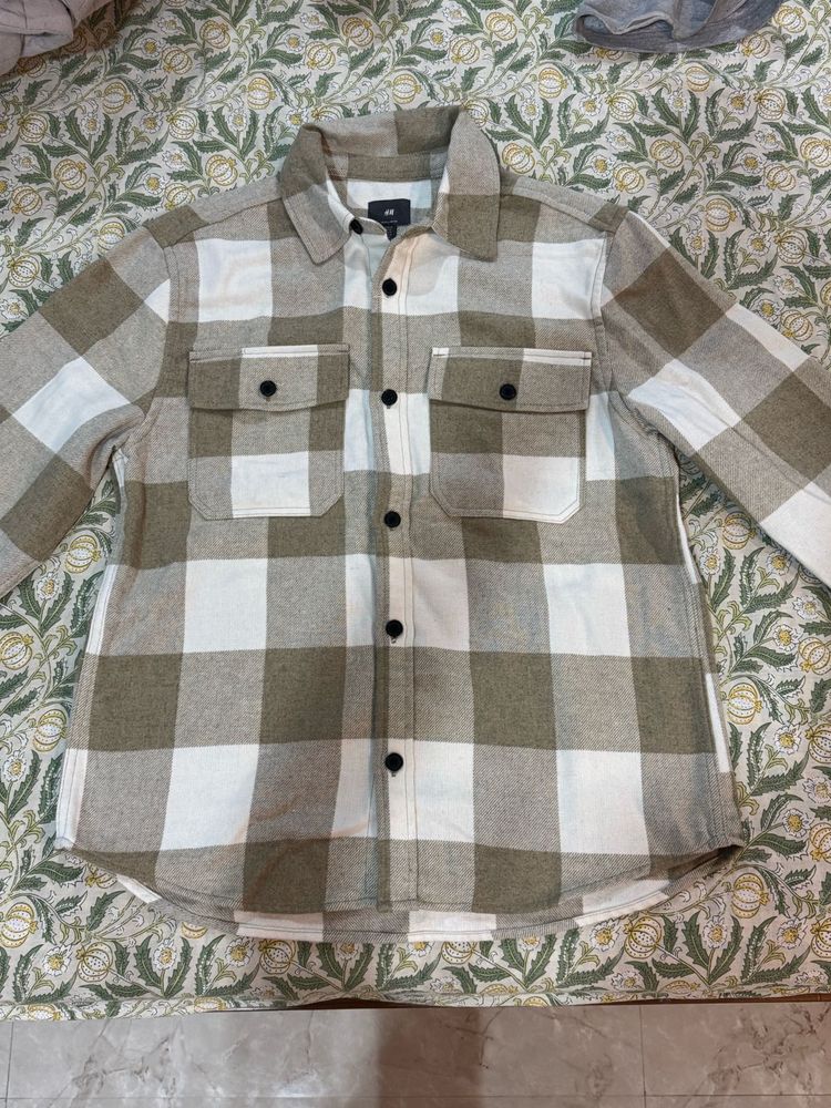 H&amp;M Button Up Fleece Shirt