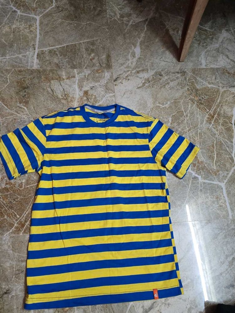 Striped Blue &amp; Yellow Tee