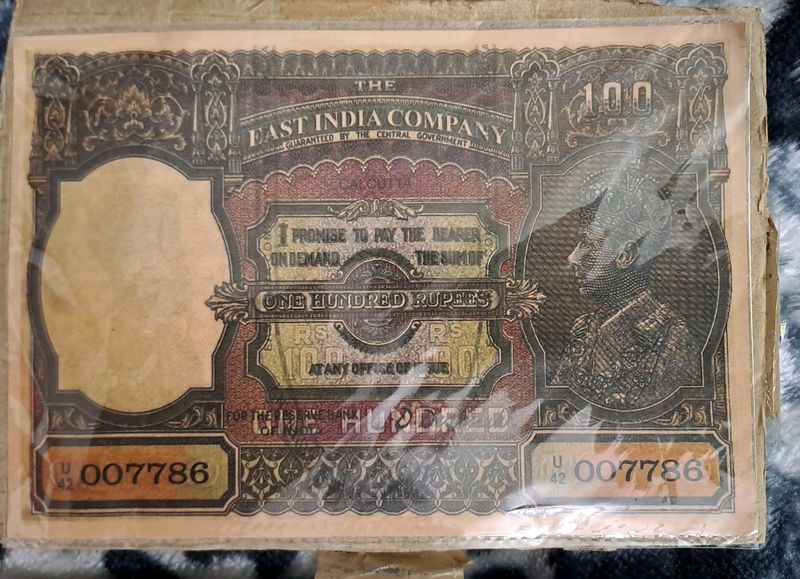 100 Rs Eagle Note East India Company