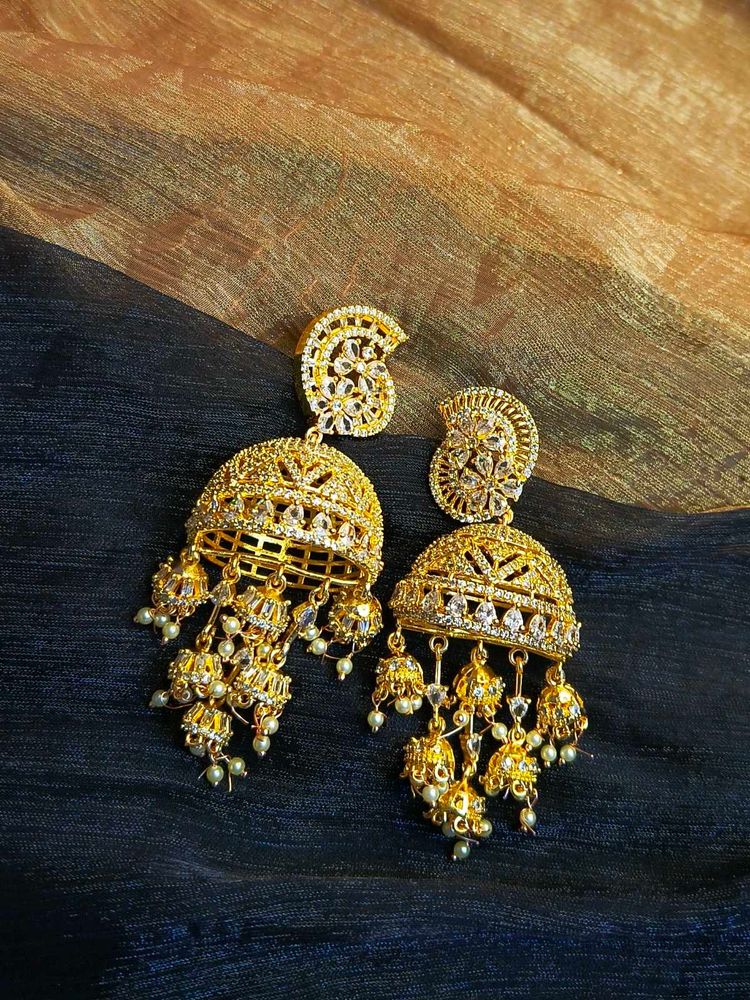 American diamond Jhumki Earring