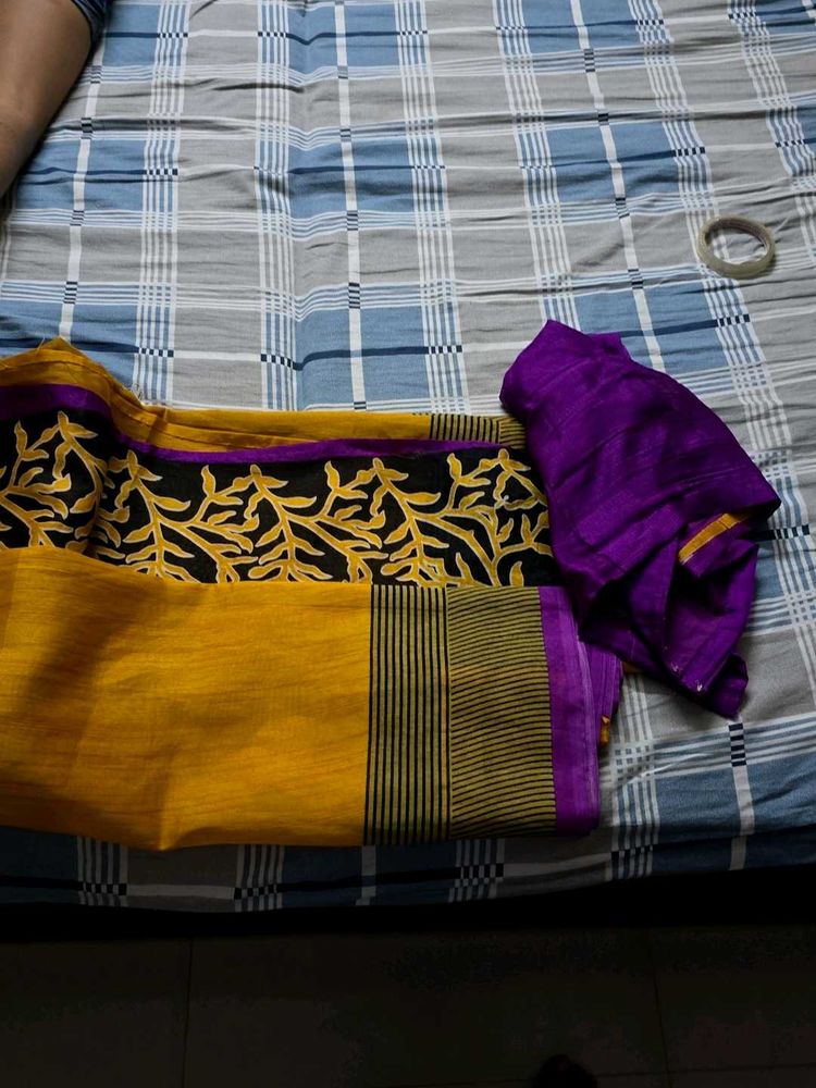 Yellow &amp; Purple Sari