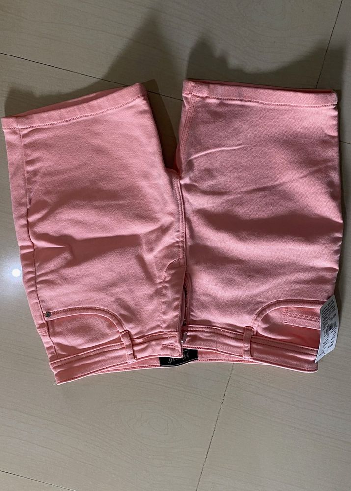 Peach Denim Shorts