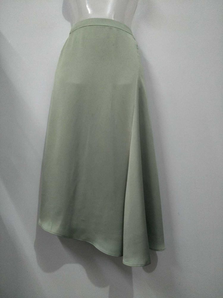 Asymmetrical Pastel Green Skirt