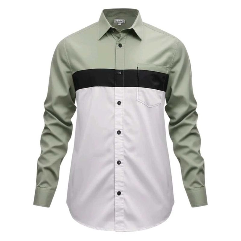 Color Block Button-Down Shirt