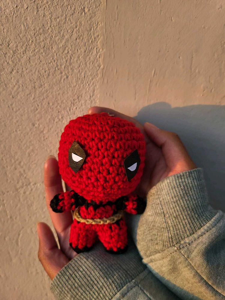 Crochet Deadpool Plushie Keychain