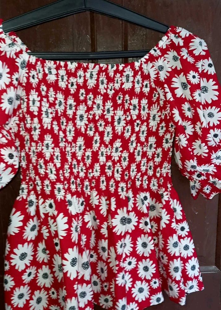 Floral Red Top
