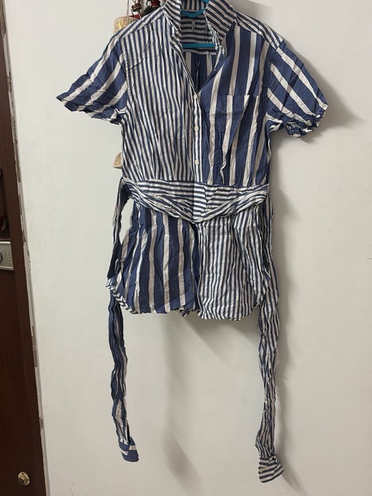 Striped Tie-Waist Top