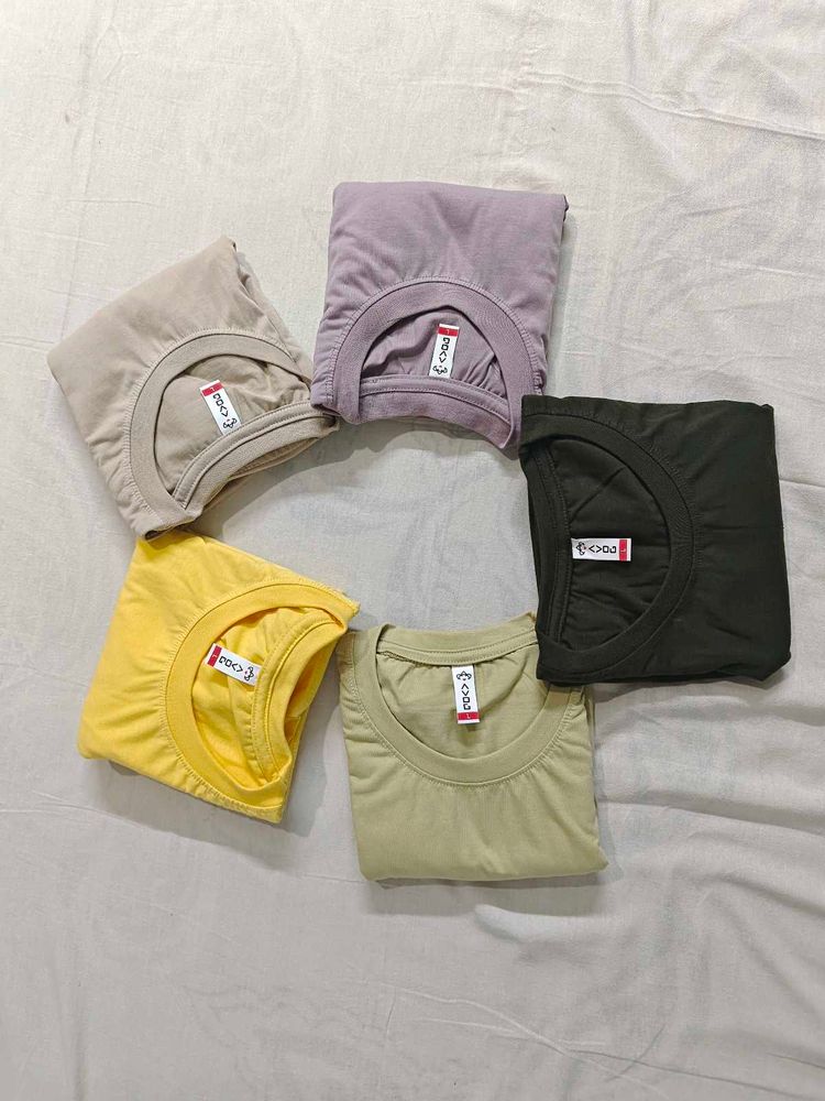 T-shirt Set Of 5 Large/ 40 /38/M Half Sleeve