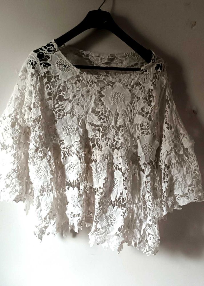 Lace Embroidery Cape Top