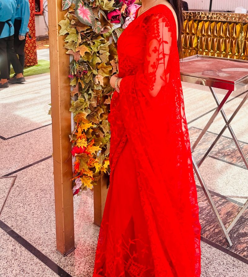 Red Coloured Saree In Excellent Condition