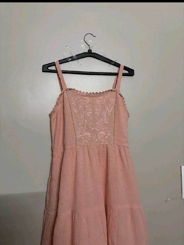Pink Embroidered Dress