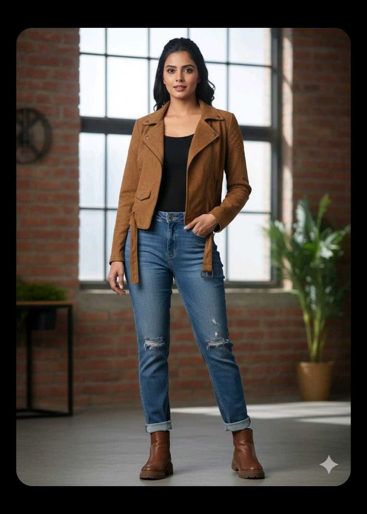 Stylish Brown Suede Jacket