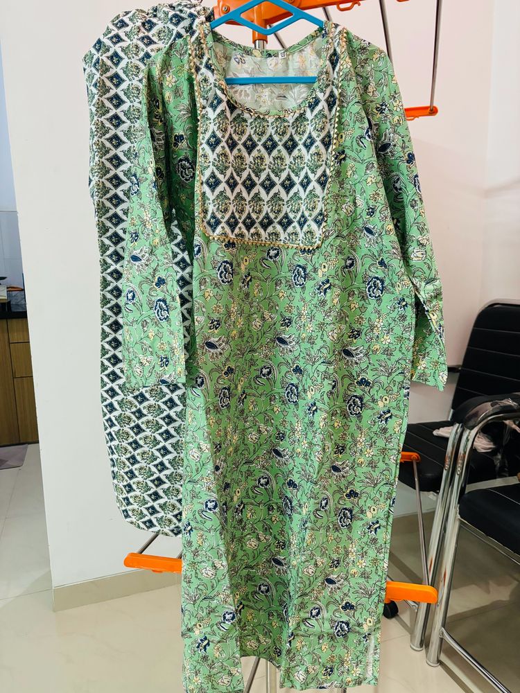 Sea Green Kurta Pant Set – Brand New