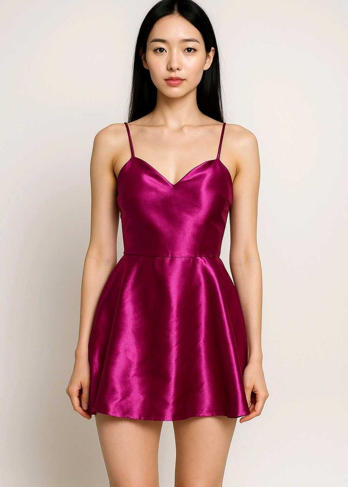 Wine Satin Romper Lengtg 32