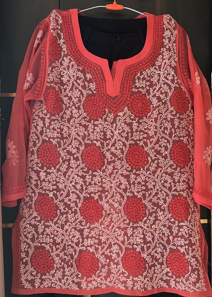 Lucknowi Top with Black Trousers