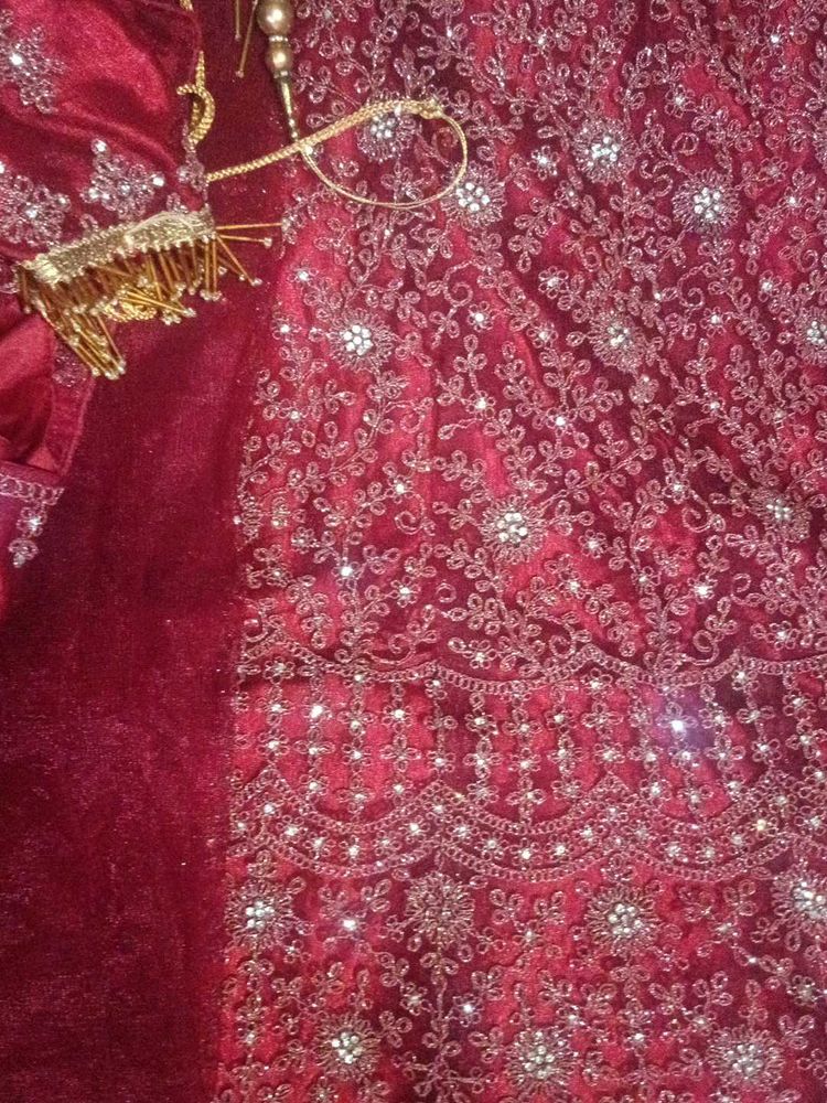 Red Embroidered Lehenga Choli