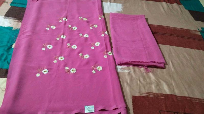Pink Daily Wear Sari With Blouse Piece