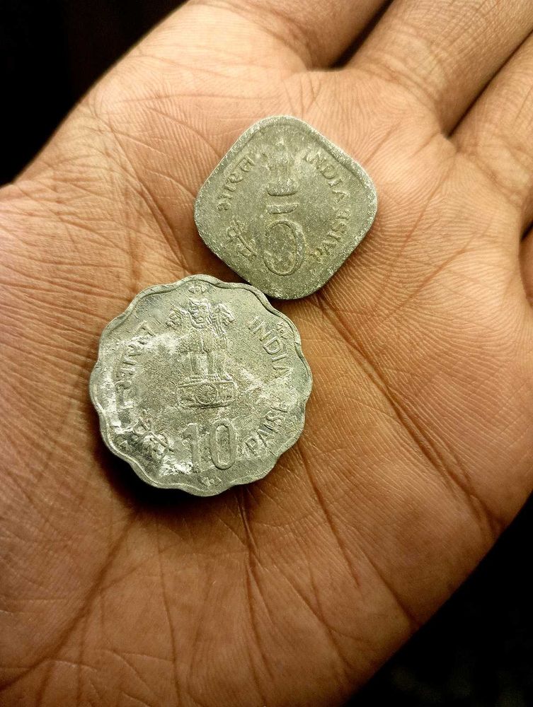 2 Coins Of 10 Paise And 5.