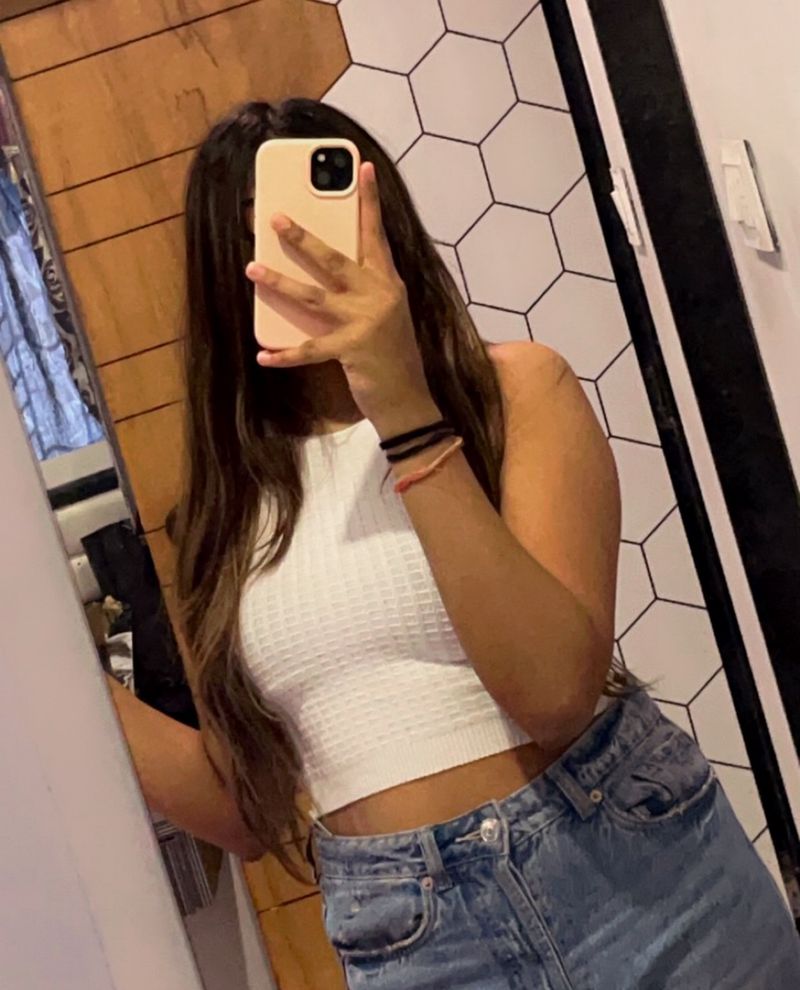 White Sleevless Crop Top