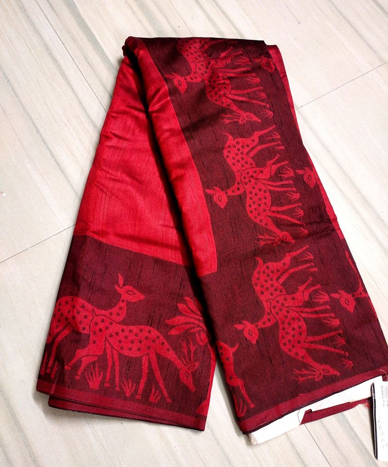 Brand New Beautiful Red Saree